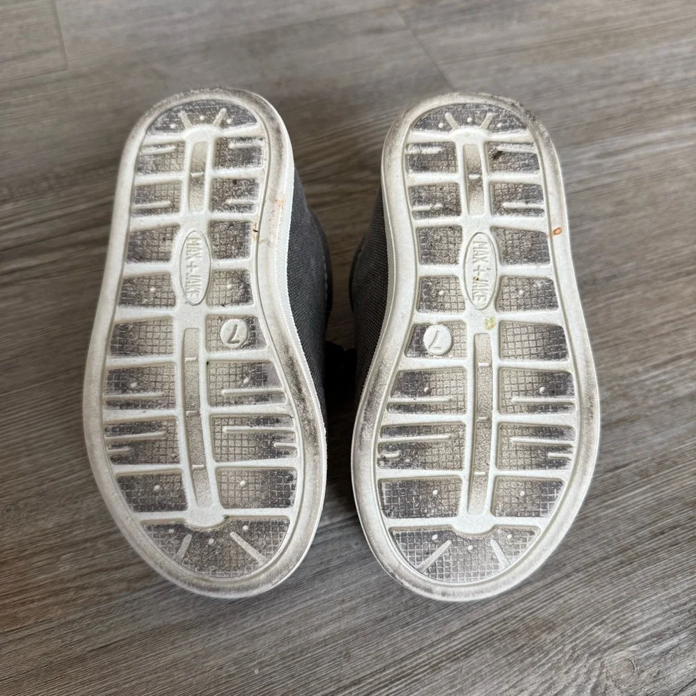 Max + Jake Buddy Toddler Slip On Shoes Size 7M Gray Canvas Casual Boat Shoe